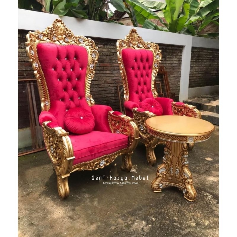 Kursi Sofa Belagio Ukir - Sofa Ukir 2 Kursi 1 Meja Kayu Jati Jepara