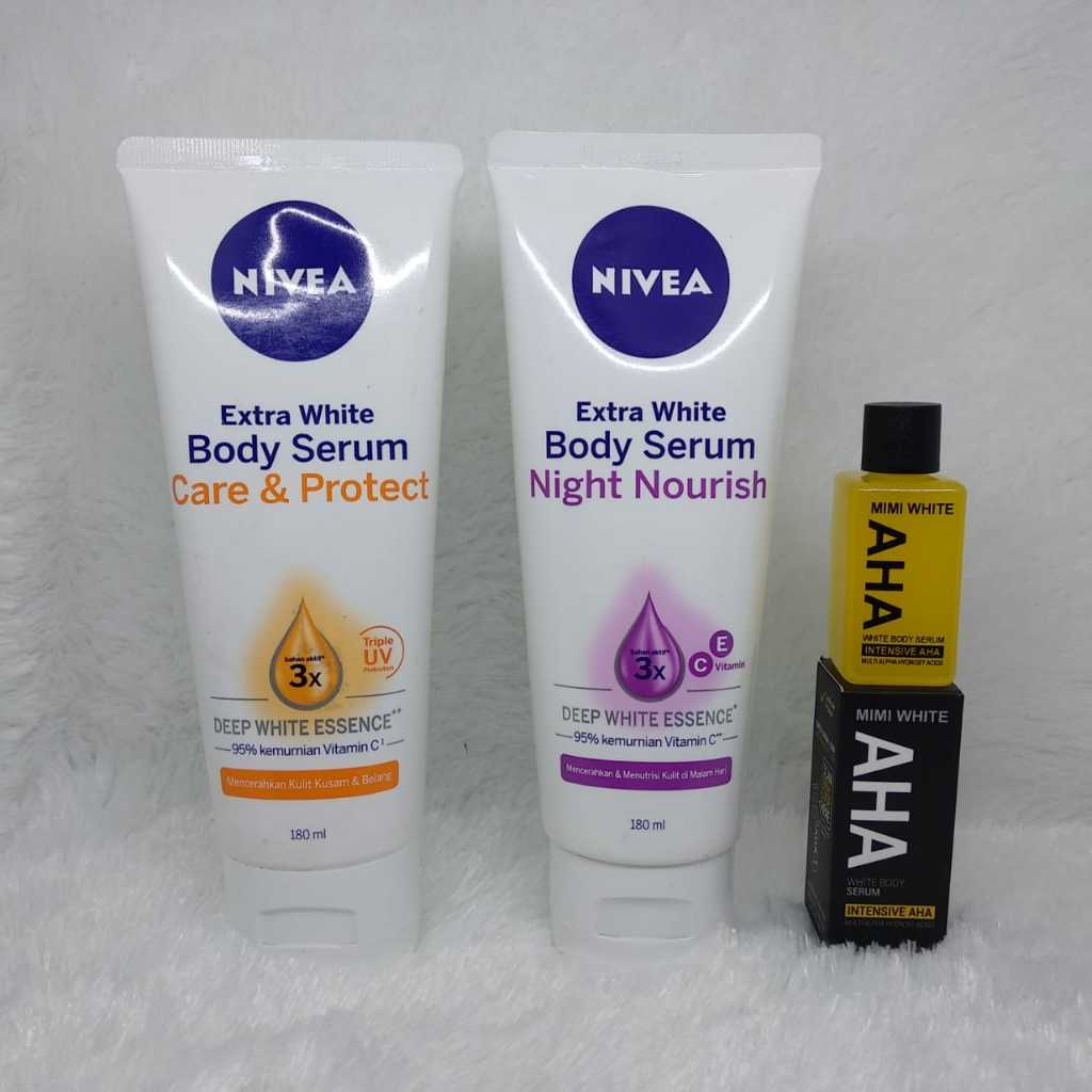 Paket Pemutih Badan Ampuh Pria Dan Wanita BPOM Nivea Body Serum Night Nourish 180ml | Nivea Body Ser
