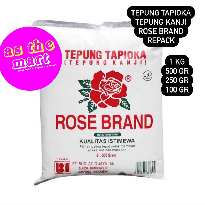 

Tepung Tapioka Rose Brand Tepung Kanji Repack 100 gr 250 gr 500gr 1 kg