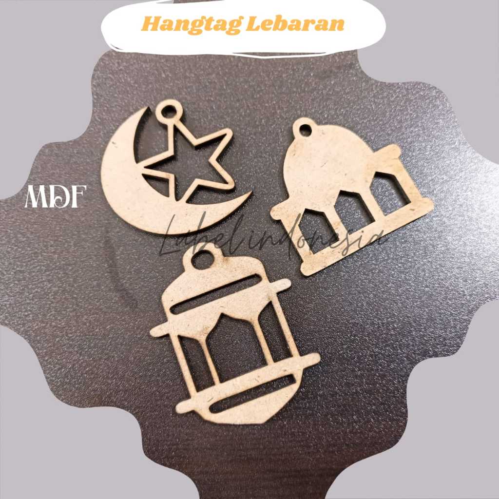 Hang Tag Kayu Lebaran / Tag Kayu Idul Fitri / Tag Hampers Aksesoris Lebaran