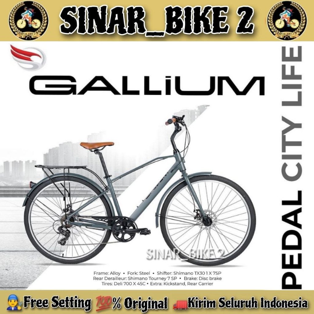 Terlaris Sepeda Commuter Dewasa Element Urban Gallium 700C City Bike