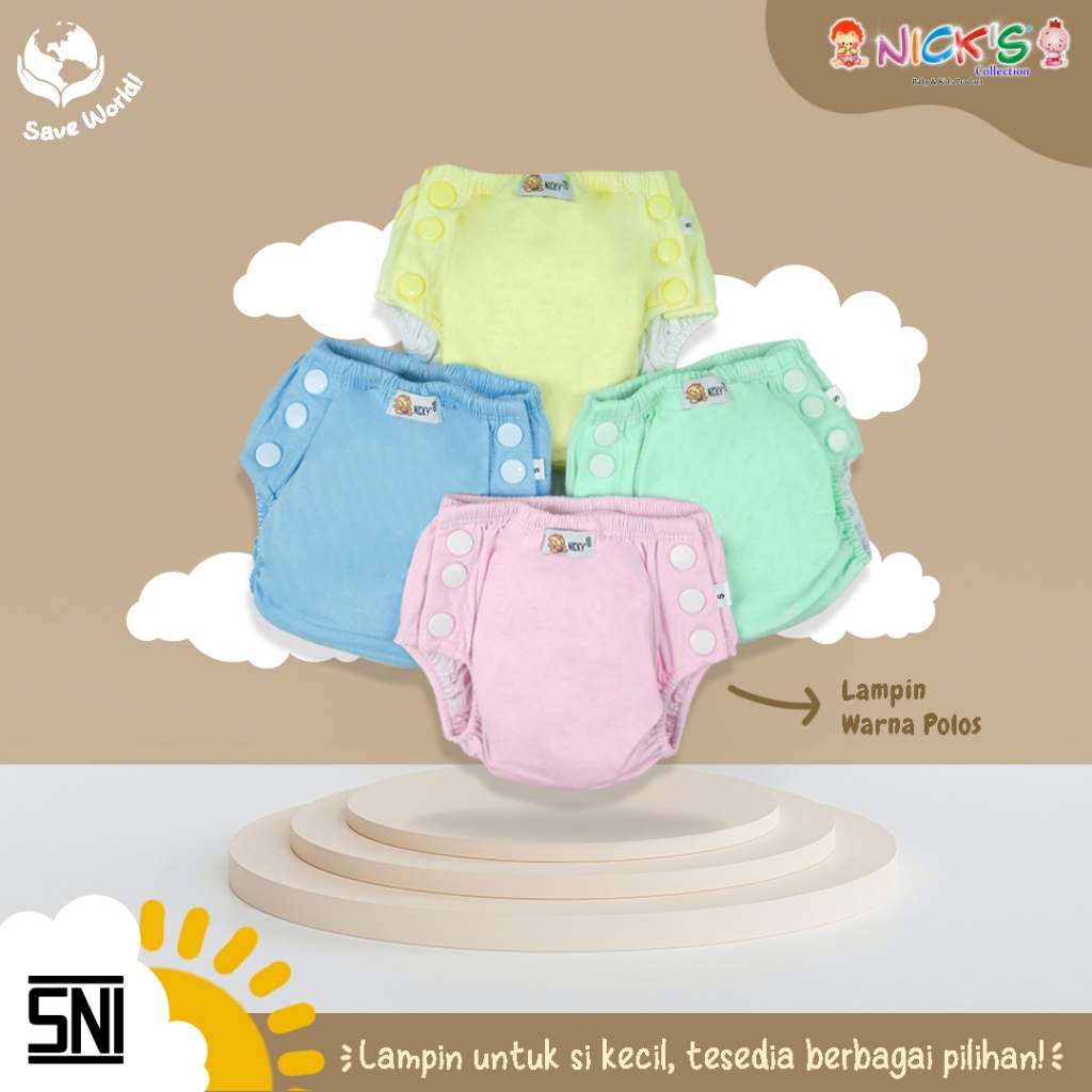 [GROSIR] CLODI CELANA LAMPIN KATUN / POPOK KAIN BAYI POLOS SNI + REFIL