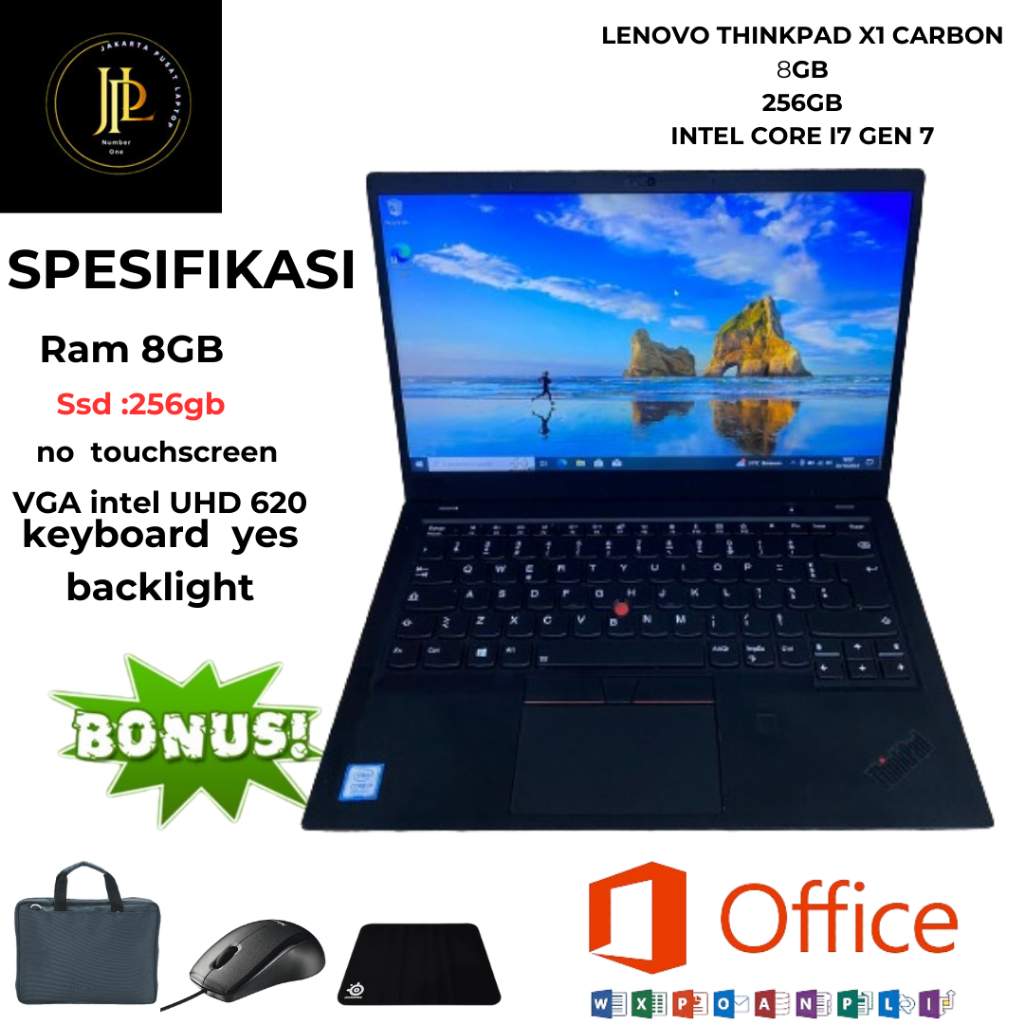 LENOVO THINKPAD X1 CARBON 8GB 256GB INTEL CORE I7 GEN 7