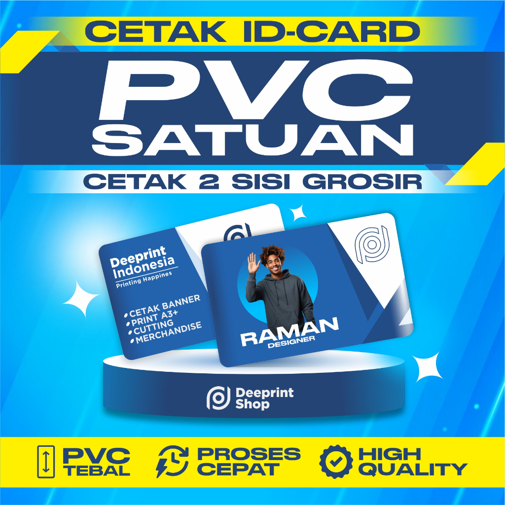 

Cetak PVC Id Card Custom / Kartu Member / 2 sisi Harga Grosir