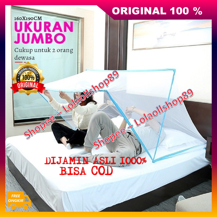 Kelambu Anti Nyamuk Tidur Dengan Tenang Tanpa Gangguan Nyamuk Kelambu Tenda Ukuran Jumbo 160 x 190cm