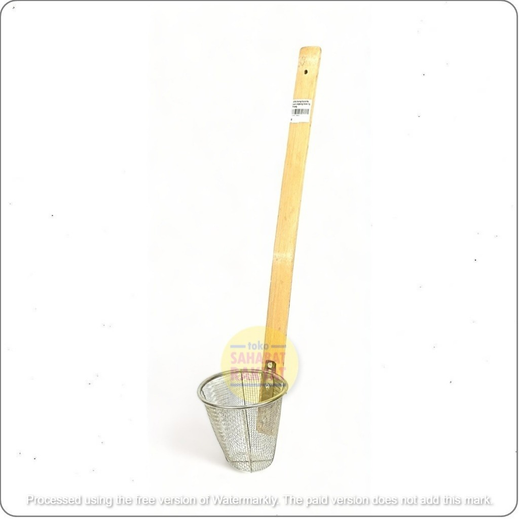 Saringan/Serok Mie Ayam Stainless Gagang Bamboo Panjang