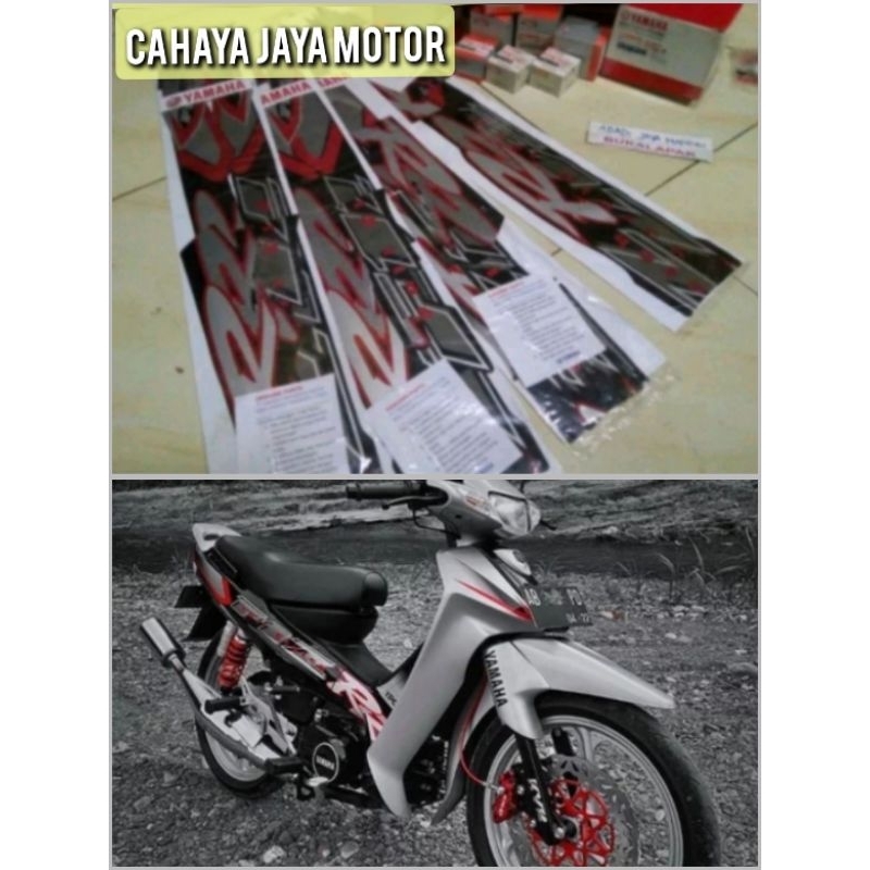 Striping Stiker Lis Yamaha Fizr Fizr Merah putih 2001 2002 Asli Yamaha Full Set