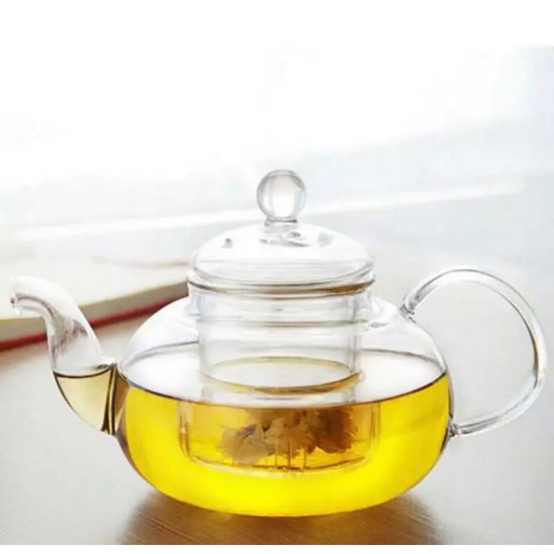 TEKO TEH KACA SARINGAN BENING 400ml,600ml,1liter