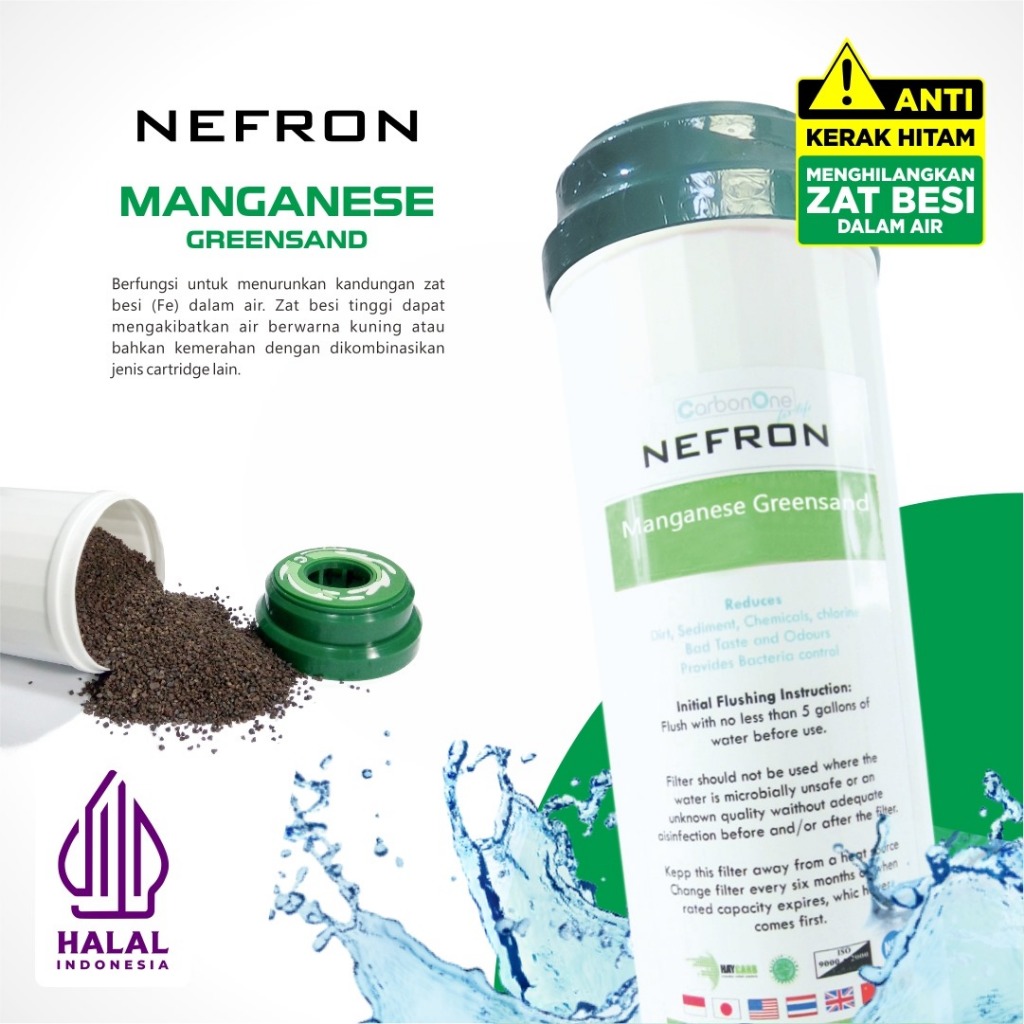 Filter Air Sumur, Zat Besi, Kuning | Nefron Manganese Greensand