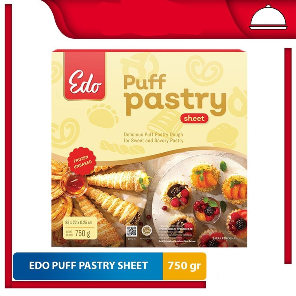 

Puff Pastry Sheet Edo / Kulit Adonan / Puff Pastry / Danish Pastry / Kulit Zuppa Pastry Edo 750 gr NO KOMPLAIN!!!