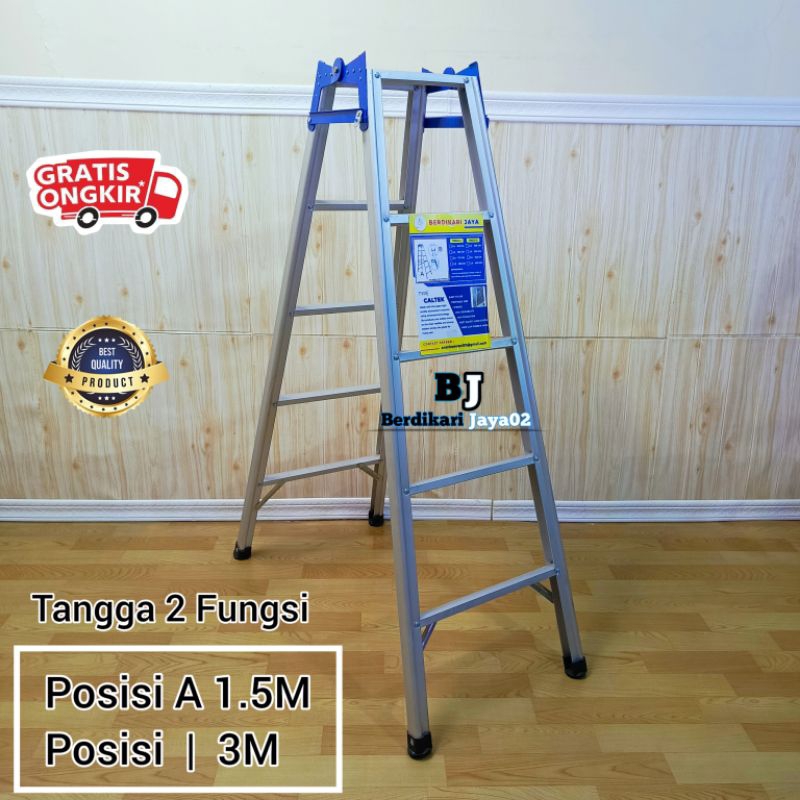 Tangga Lipat 1.5 Meter Alumunium Kuat Kokoh Berkualitas / Tangga 1.5 Meter Multifungsi