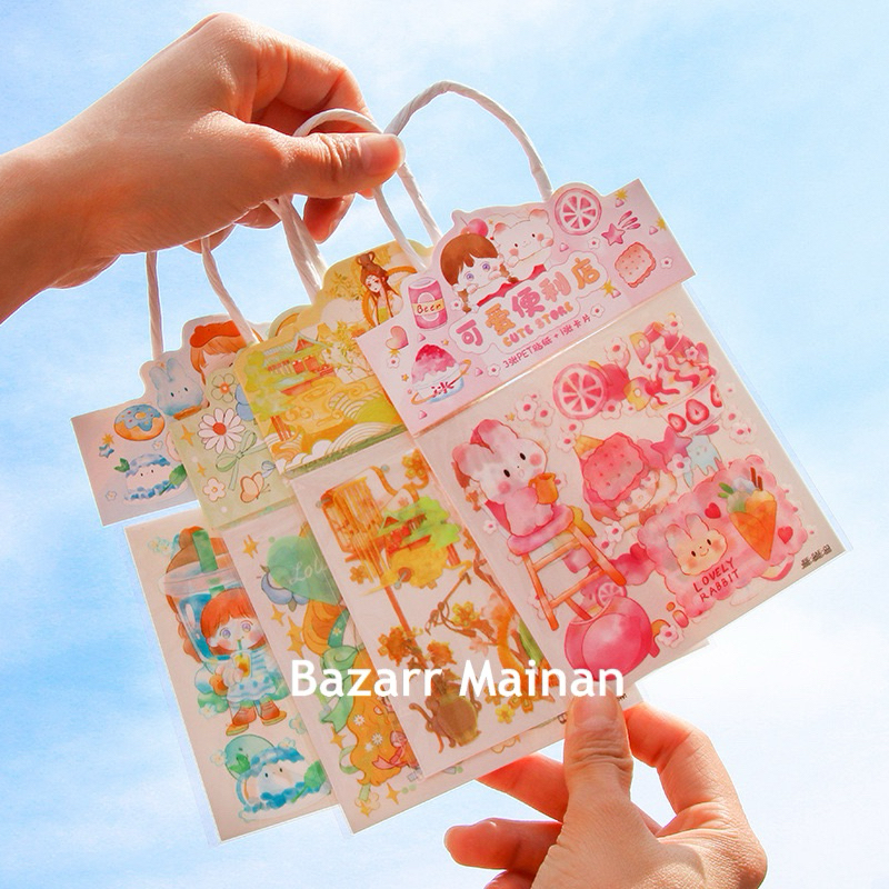 

(3 LEMBAR/PCS TAS) STIKER BOTOL Aesthetic Karakter / Sticker Timbul Random / Stiker Anak 3D / Stiker Mainan Anak Perempuan / Stiker Tempel Stiker Dinding Motif untuk Dekorasi Rumah / MOMO / NONO / CICI / NINI / ANIME / MOCHI / PET Waterproof Stiker