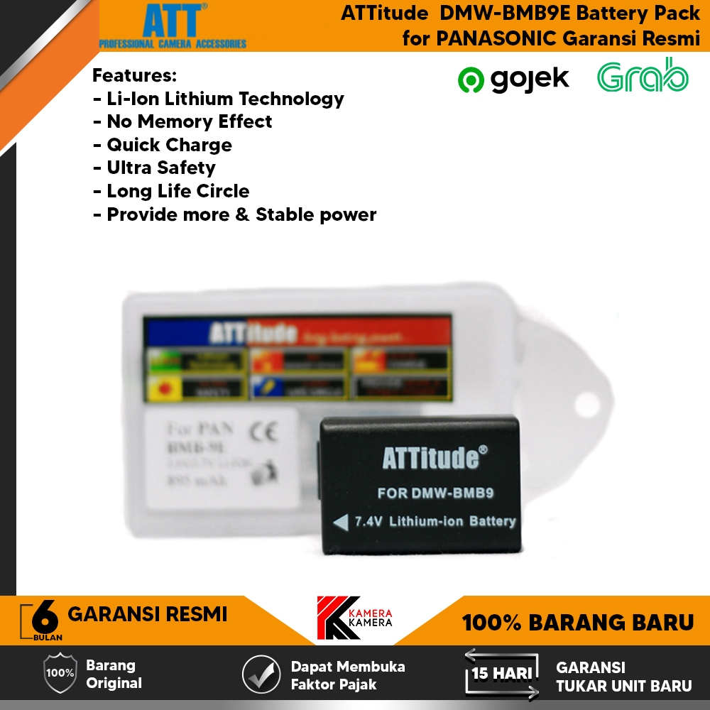 ATTitude  DMW-BMB9E Battery Pack  for PANASONIC Garansi Resmi