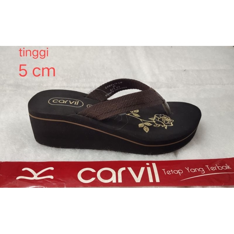 sandal jepit wedges sponge carvil wanita ukuran 36-40