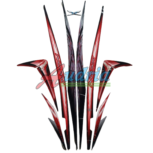 striping stiker motor yamaha xeon 125 2010 hitam-merah