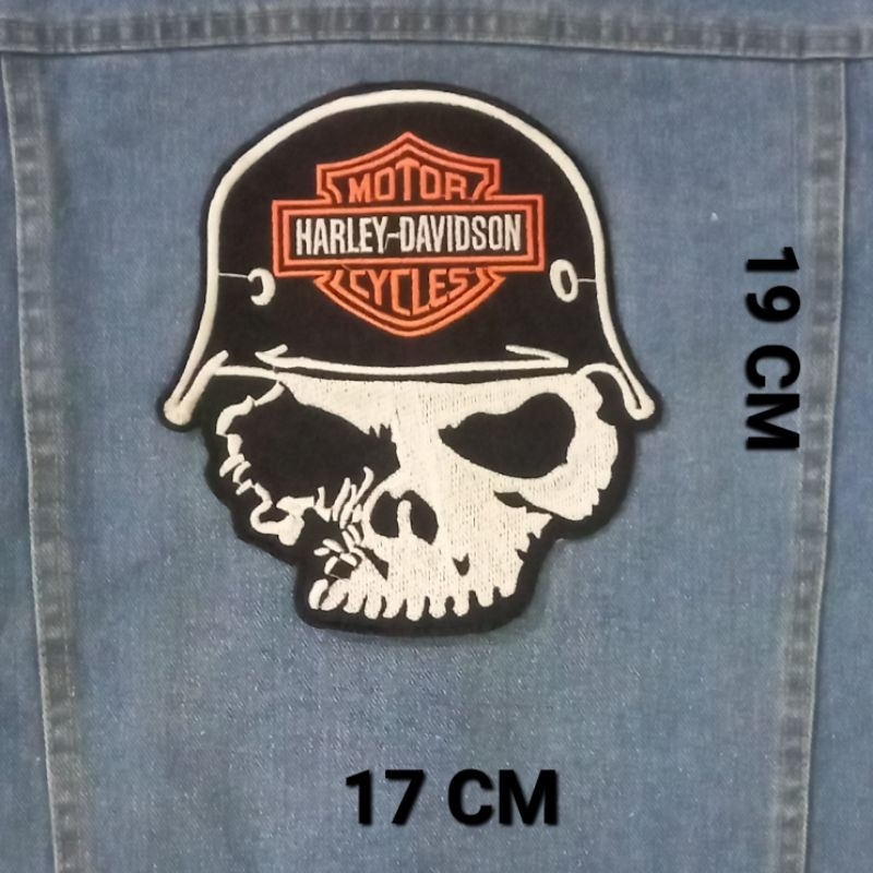 BORDIR/EMBLEM HARLEY DAVIDSON TENGKORAK ukuran besar
