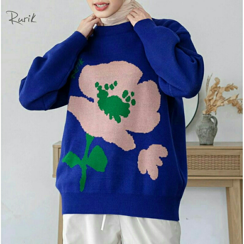 onata crewneck electric blue by rurik