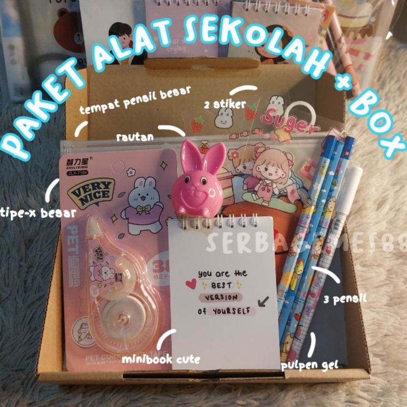 

serbagemes88 - (COD) PAKET BOX ALAT TULIS SET 10 IN 1 KARAKTER / STATIONERY SET / ALAT TULIS SET / PAKET ATK AESTHETIC