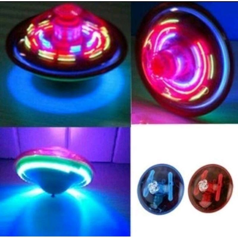 Mainan Anak Gasing Ufo/ Mainan Ufo Putar Lampu Musik