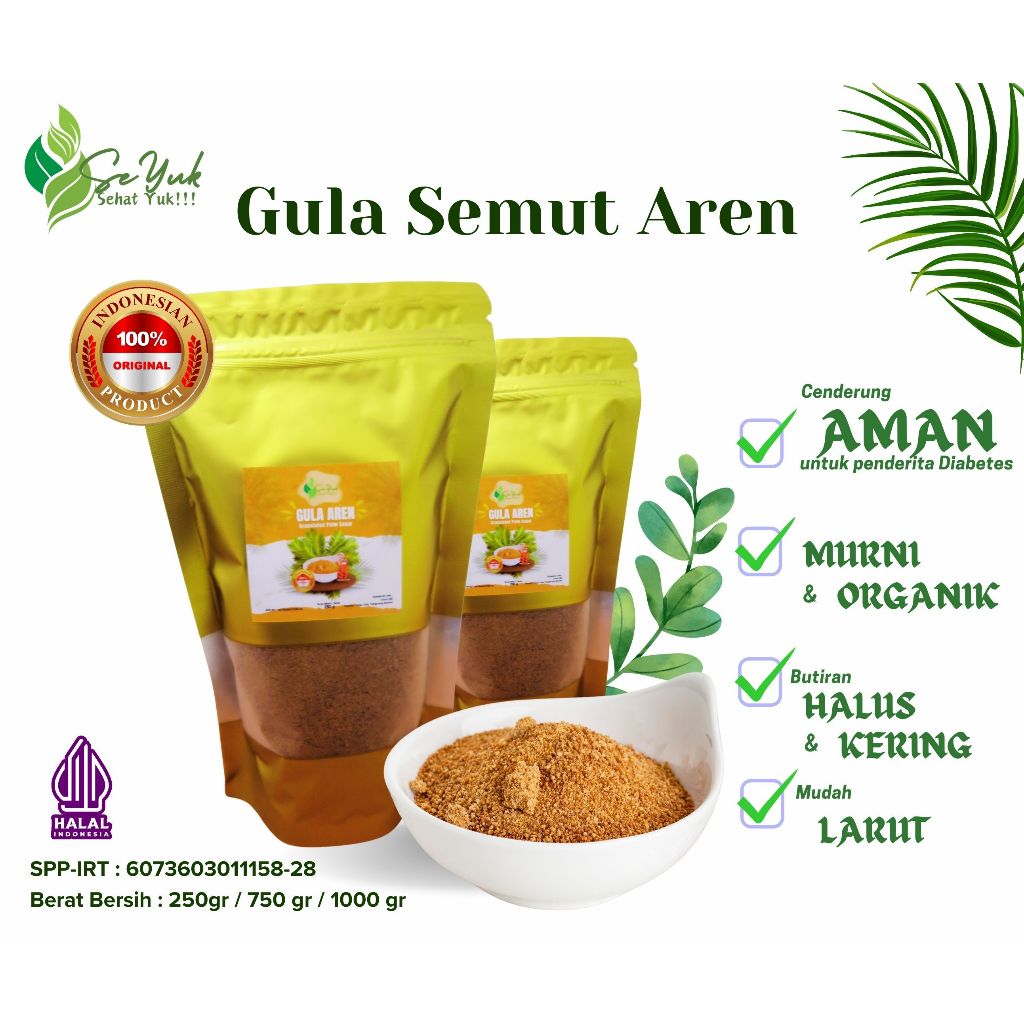 

Gula Semut Aren | 100% Murni | Berkualitas | Organik | Premium | Low GI