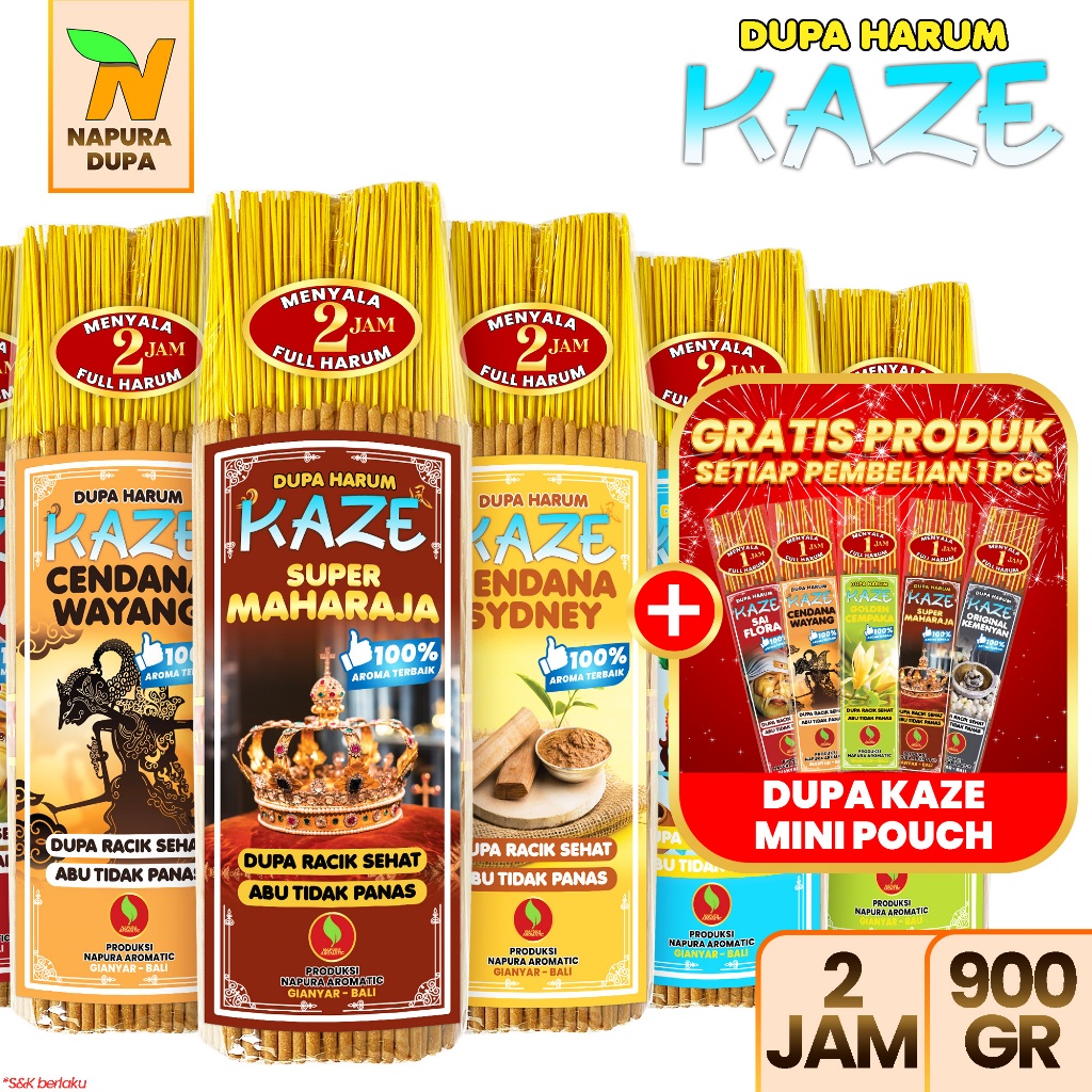 Dupa harum sehat Kaze 32cm 2 jam 1kg Napura Aromatic hio bulat aroma India BEST QUALITY Maharaja, Ce