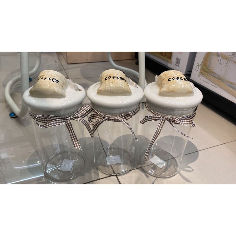 Toples kue lebaran informa aesthetic/toples kopi gula teh/informa 1Liter set 3pcs Coffee beban stopl