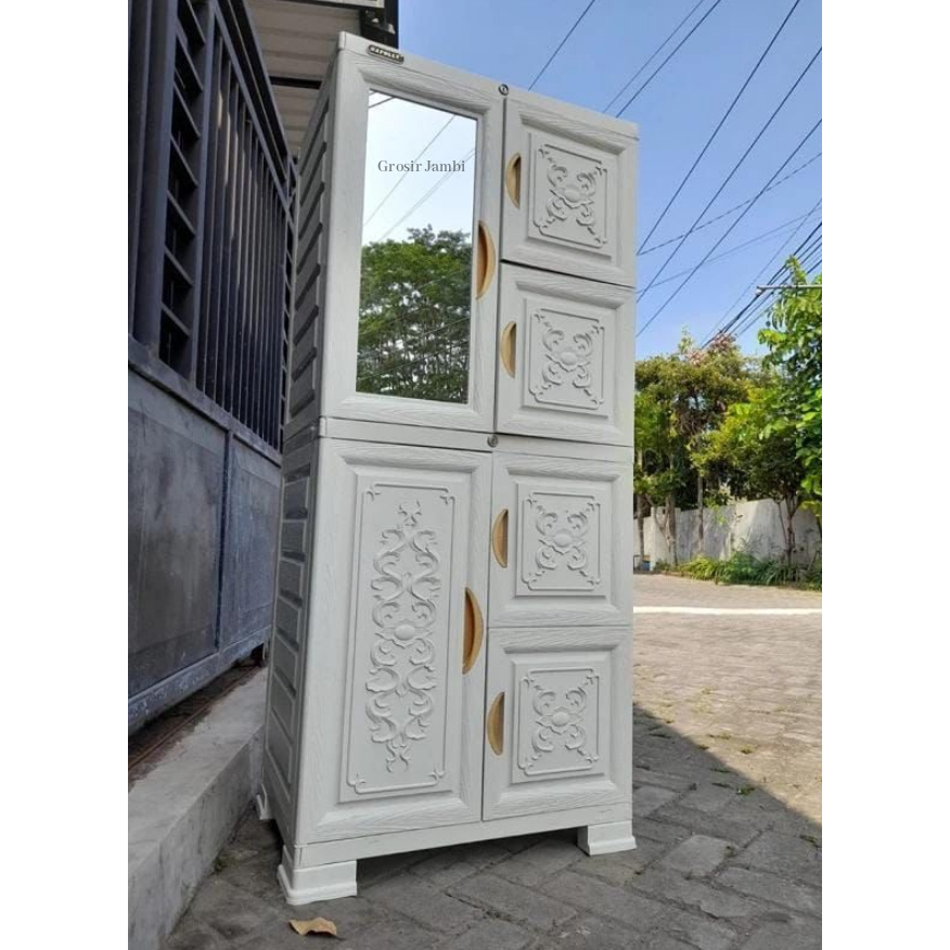 Lemari pakaian lemari napolly lemari baju lemari pakaian mini cabinet warna putih -MCAB-46 ION lemar