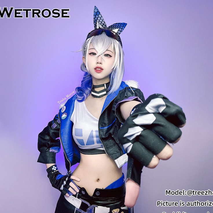 KODE OEE234 WetroseHonkai Star Rail Silver Wolf Cosplay Costume Set Kostum Wanita Hacker Set