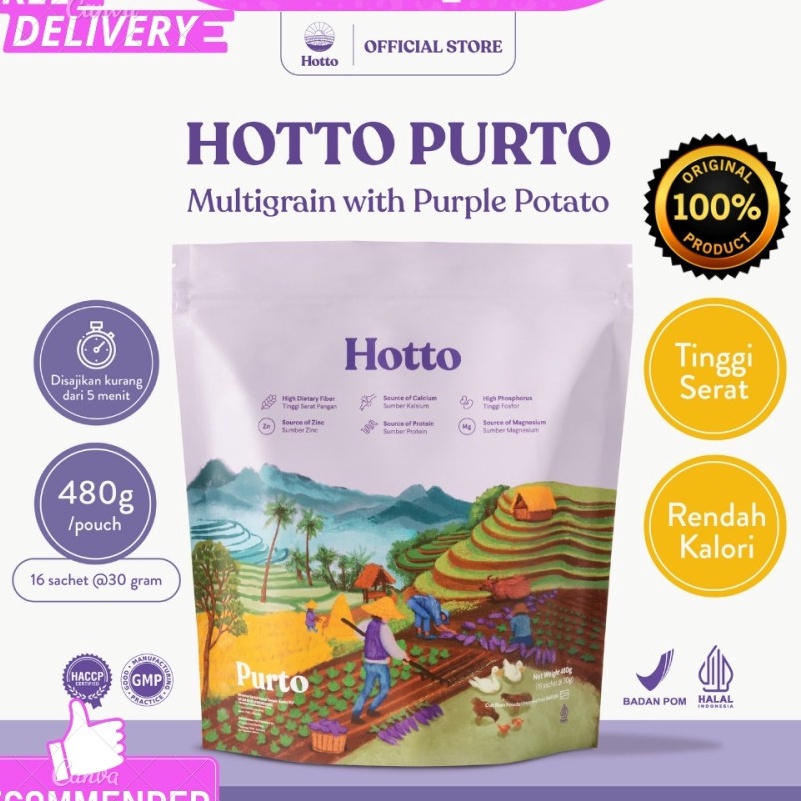 

Terbatas Hotto Purto Multigrain with Purple Potato 1 Pouch 16 Sachet