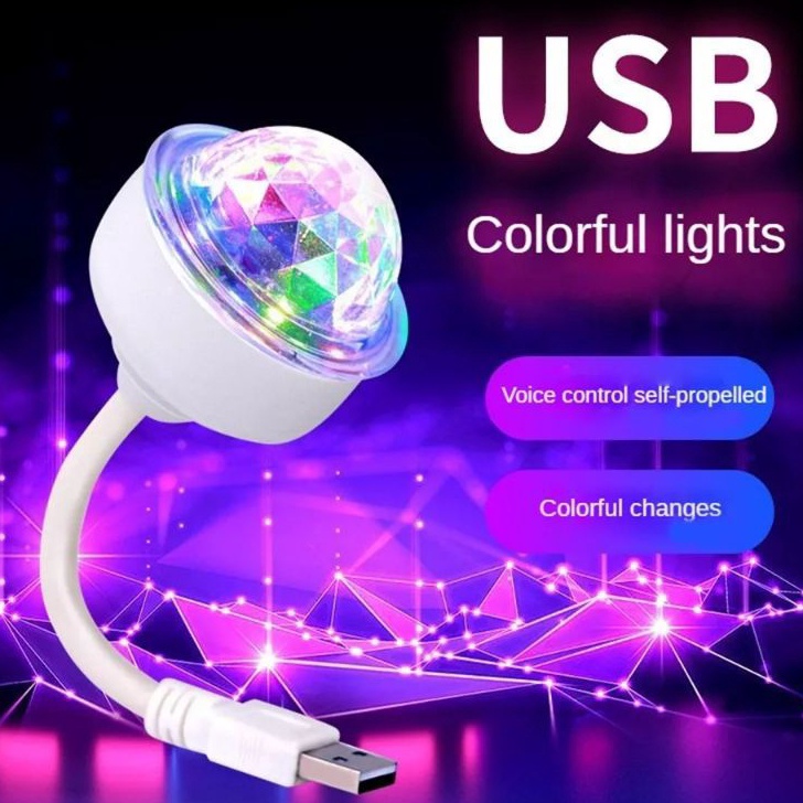 Terkini Mini USB Lampu Disco USB Lampu Bola Dj Sensor Suara Lampu Disco Joget
