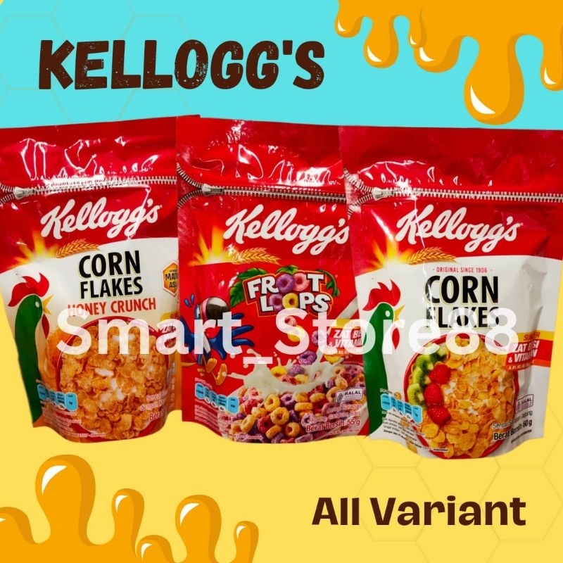 

KELLOGGS CORN FLAKES FROOT LOOPS POUCH KEMASAN STANDING KELLOGG