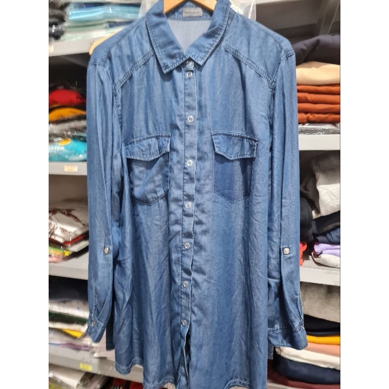 kemeja denim oversize