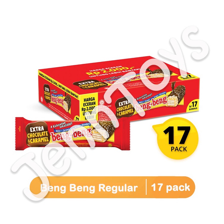 

JennToys Makanan snack wafer coklat MAYORA Beng Beng Extra Chocolate Caramel Crispy Wafer