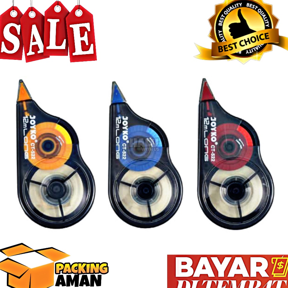 

BISA COD PROMO 1 Pcs Joyko Correction Tape Pita Koreksi Tip Ex Tip X CT522