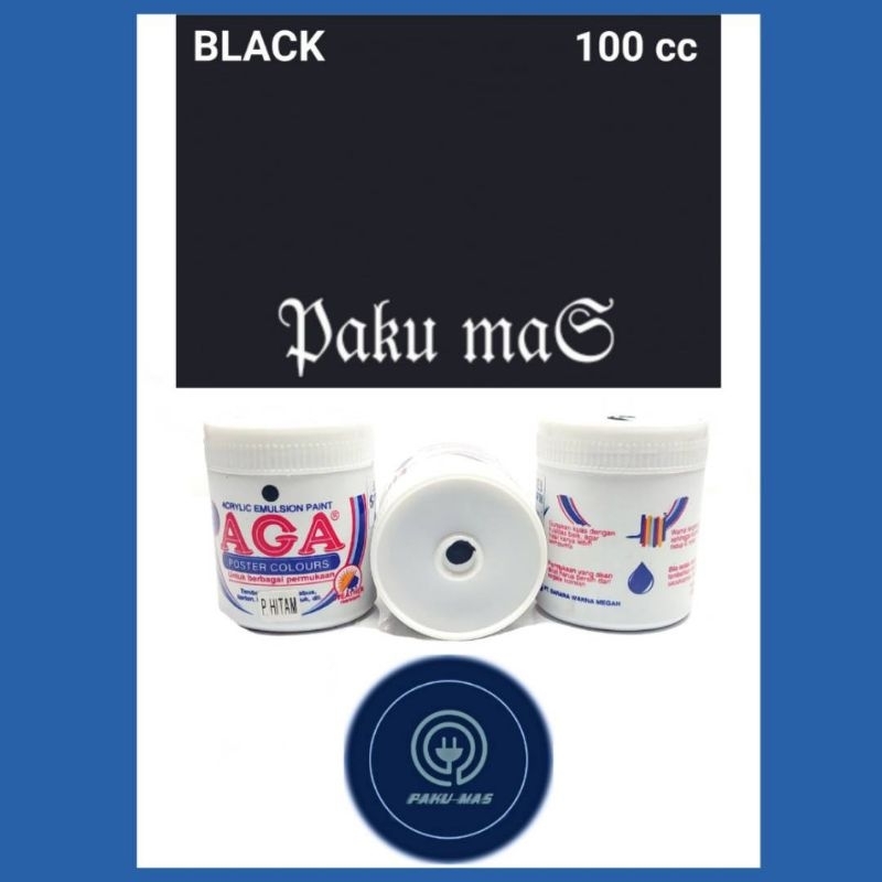 Cat Aga poster 100cc cat aga tembok cat gabus Aga Super Black Hitam