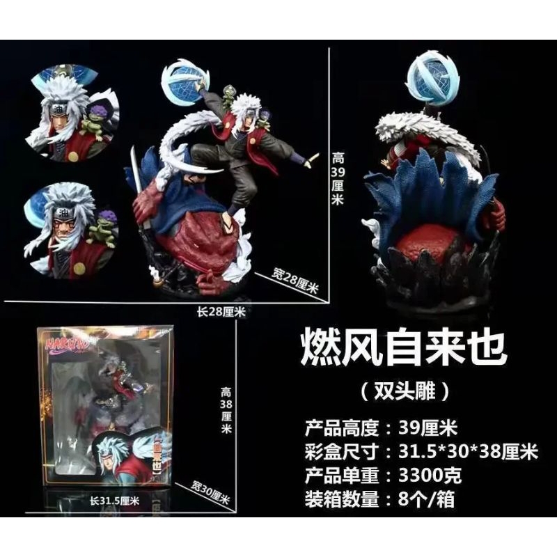 Action Figure Jiraiya Standing Battle Gama Form Naruto Statue 32cm Collection