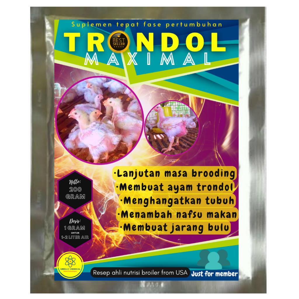 TRONDOL MAXIMAL - VITAMIN AYAM BROILER - SUPLEMEN AYAM BROILER - VITAMIN BROILER - SUPELEM BROILER -