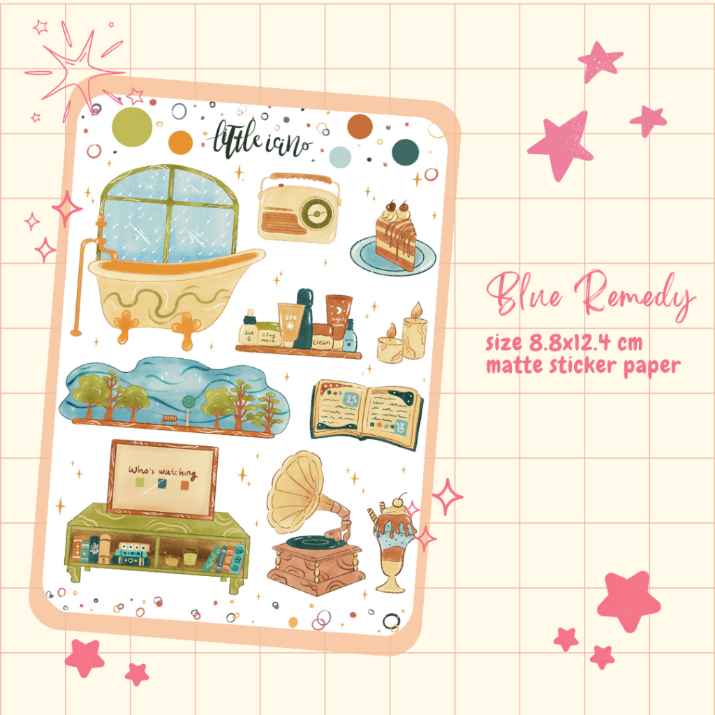 

Sticker Blue Remedy, Meditasi untuk planner dan journal| DRN017