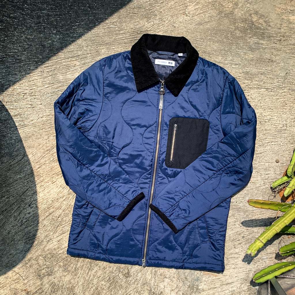 jaket quilted uniqlo blue size M