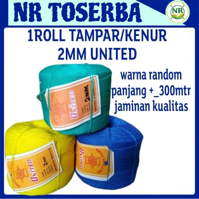 [tali serbaguna 2MM] TALI TAMPAR 2mm 1 ROLL/ TALI TAMBANG 2MM TALI KENUR 2MM UNITED/ TALI KERET/ TAL