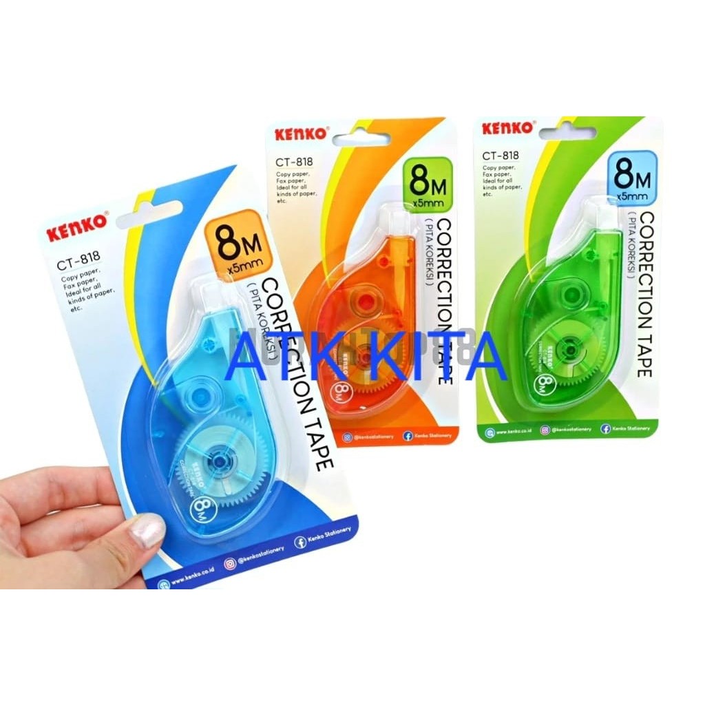 

Tip Ex Kertas Kenko CT-818 / Correction Tape Pita Koreksi Kenko-818 / Tip Ex Pita Murah