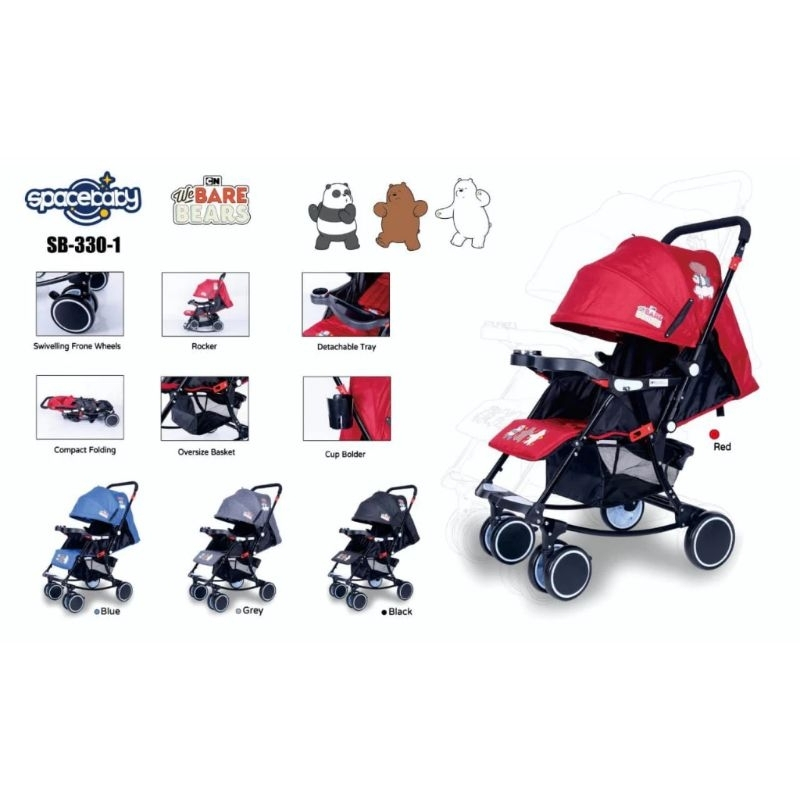Stroller Space Baby SB3301 2in1 / Space Baby SB330-1 / Stroller Bayi Dua Arah
