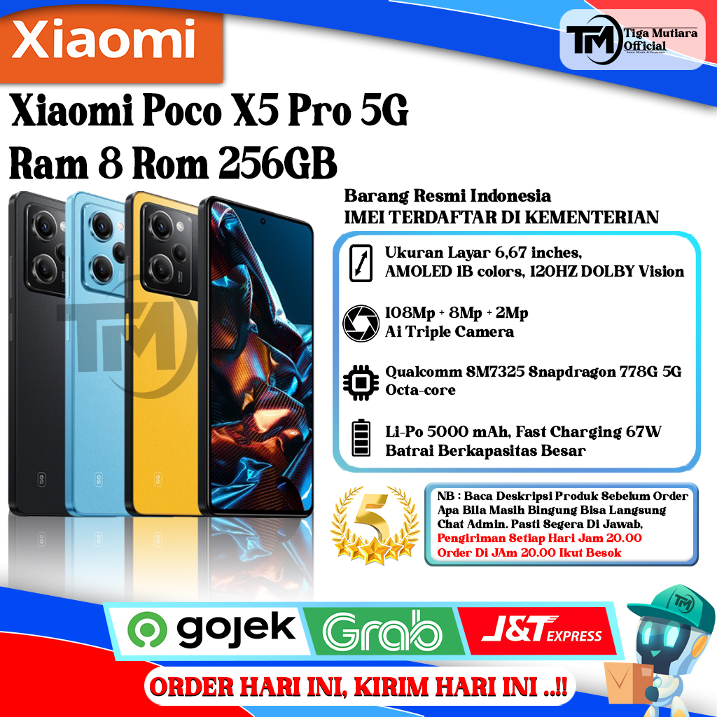 Xiaomi Poco X5 Pro Ram 6/128GB | Ram 8/256GB Segel Original & Bergaransi Resmi