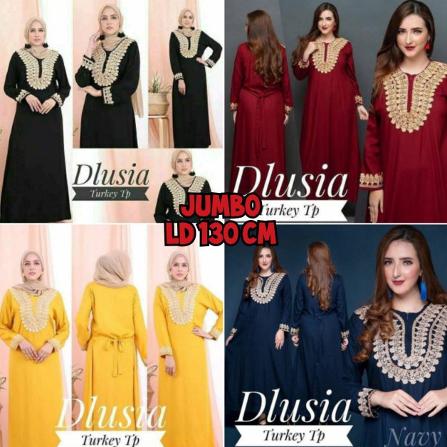 Terbaru Longdress Renda Jumbo Dlusia Turkey TP LD 13 cm Bahan Tebal 61