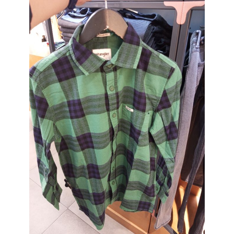 Kemeja Flanel Wrangler Original CAL.SMCSC01P23 GREEN