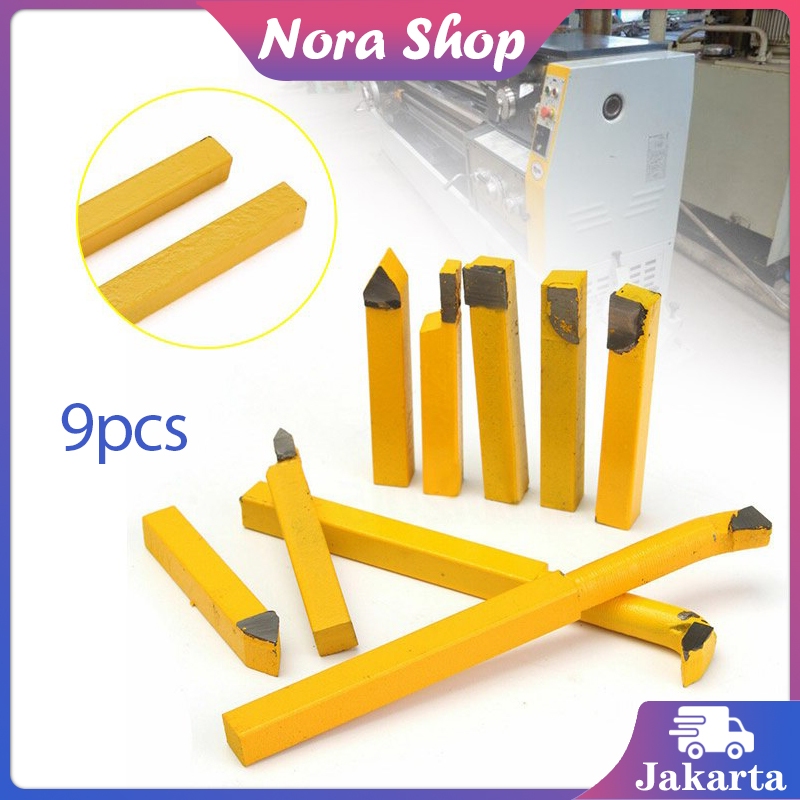 9Pcs Holder Bubut Pahat Bubut Besi Set Pisau Bubut Kayu Pisau Bubut Besi Baja Alat Pahat Kayu Keleto