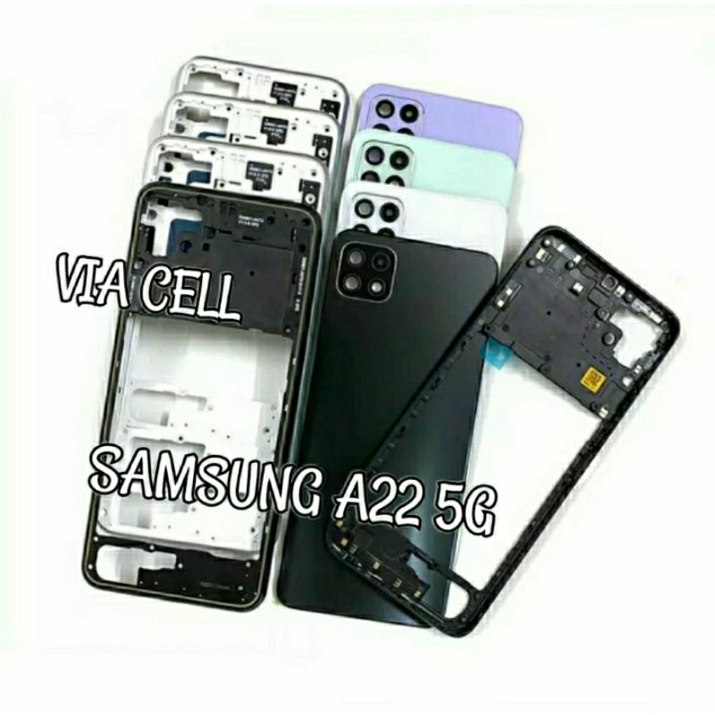Back Casing Kesing Samsung A22 4G - A22 5G Fullset Bezel Bazel + Backdoor Original