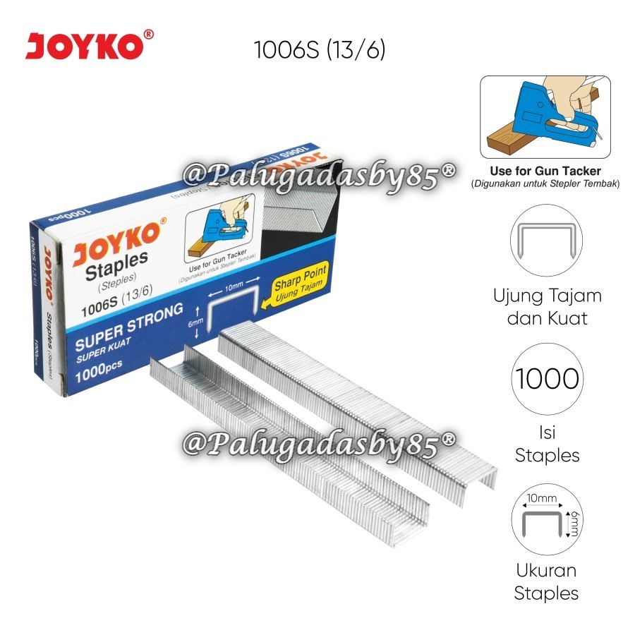 

(1 Kotak) GROSIR Staples JOYKO 1006S / Staples Isi Stapler Gun Tacker Refill Joyko 1006S (13/6) / Isi Stepler Joyko 1006 S / Isi Gun Tacker Joyko 1006S / Refill Gun Tacker Joyko 1006