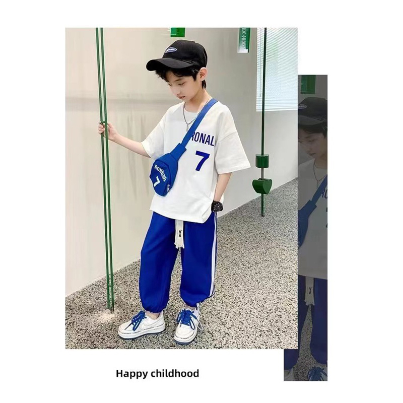 Set Baju Ronaldo Anak Unisex Laki-Laki Perempuan Free Tas