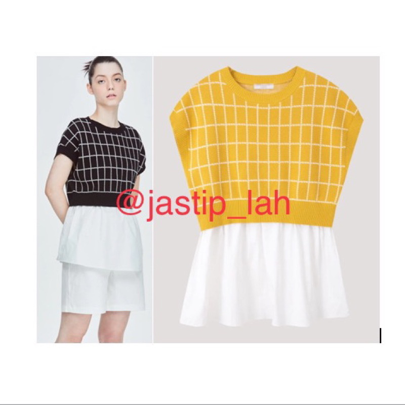 IORA Lalu Baju Atasan Contrast Fabric Magyar Blouse